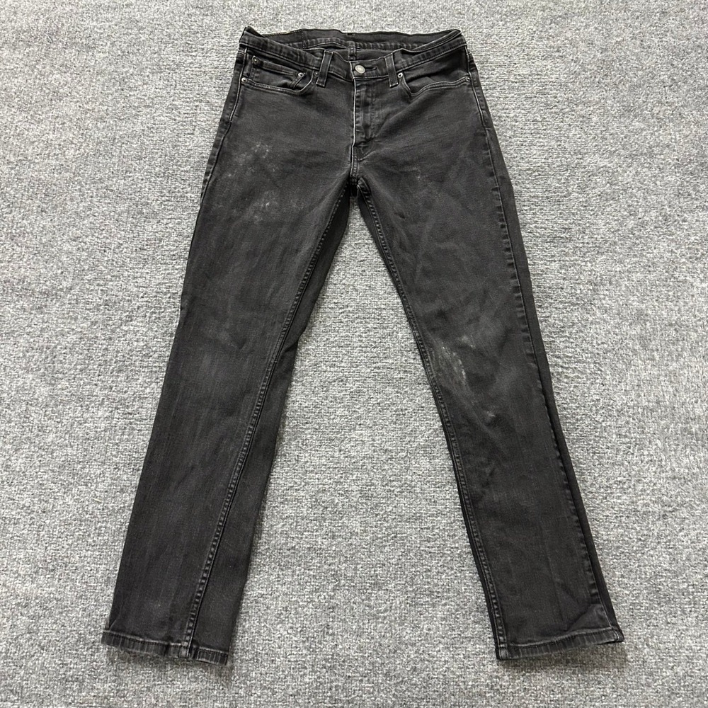 Levi's Jeans Mens Size 34 Black 511 Slim Fit Faded Denim Stained Casual Pants